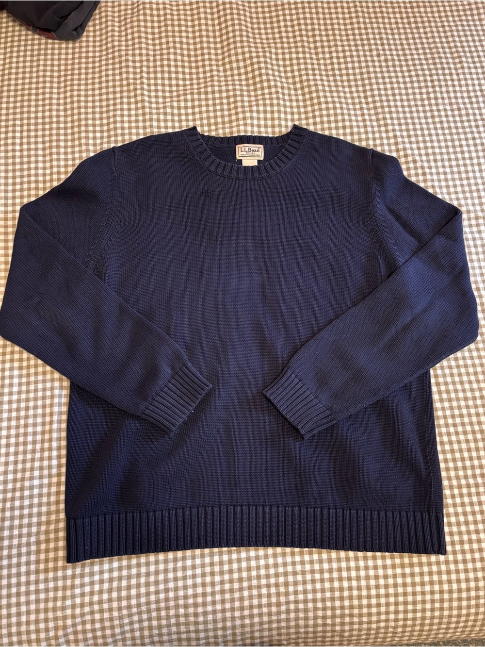 Vintage LL Bean Navy Blue Cotton Sweater
